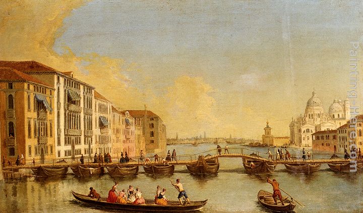 View Of The Grand Canal And Santa Maria Della Salute, Venice painting - Johann Richter View Of The Grand Canal And Santa Maria Della Salute, Venice art painting